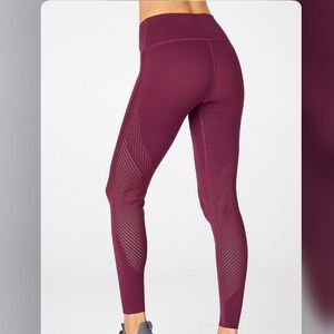 Fabletics SculptKnit High-Waisted Legging Port Wine Compression Tights Small